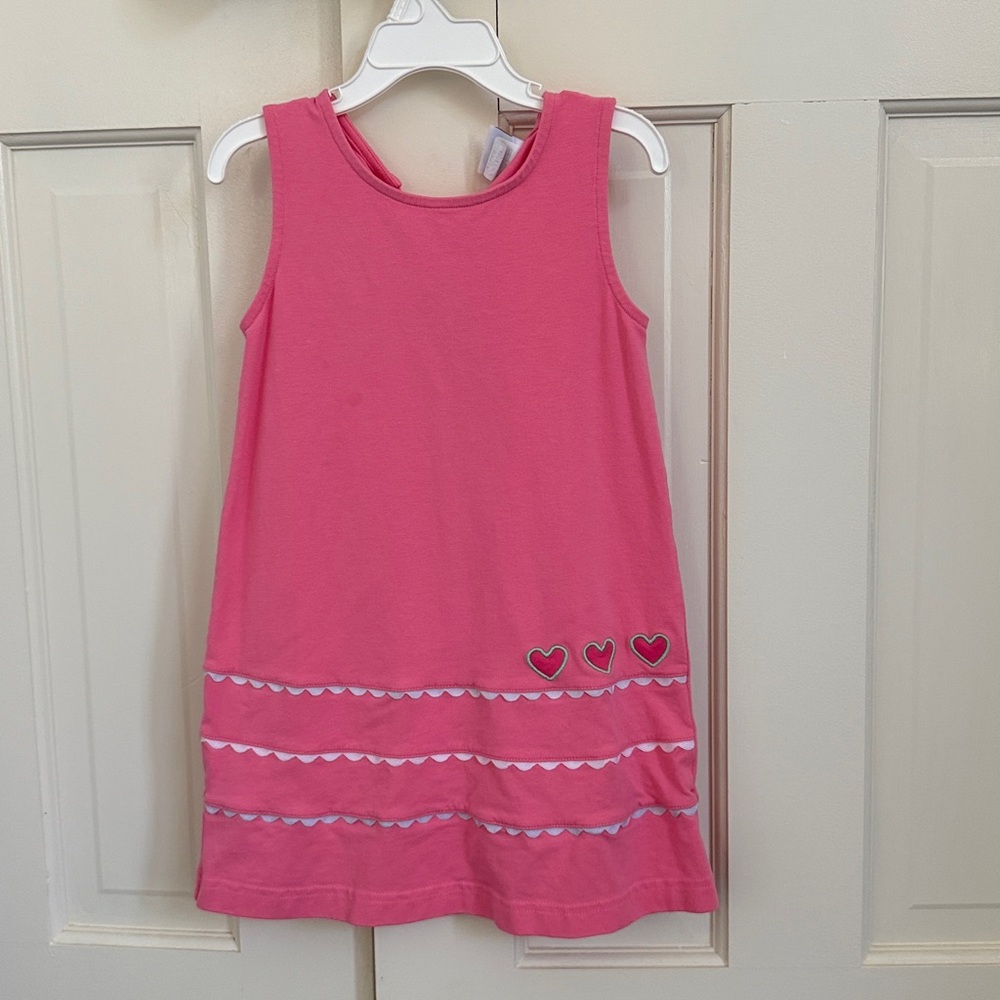 Florence Eiseman Pink Sleeveless Dress with Heart Accents